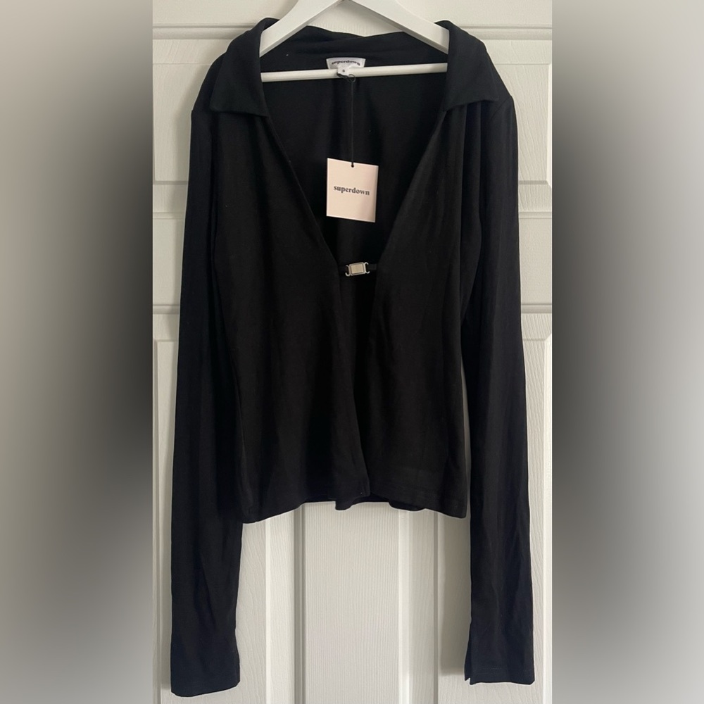 superdown Black Long Sleeve Top
